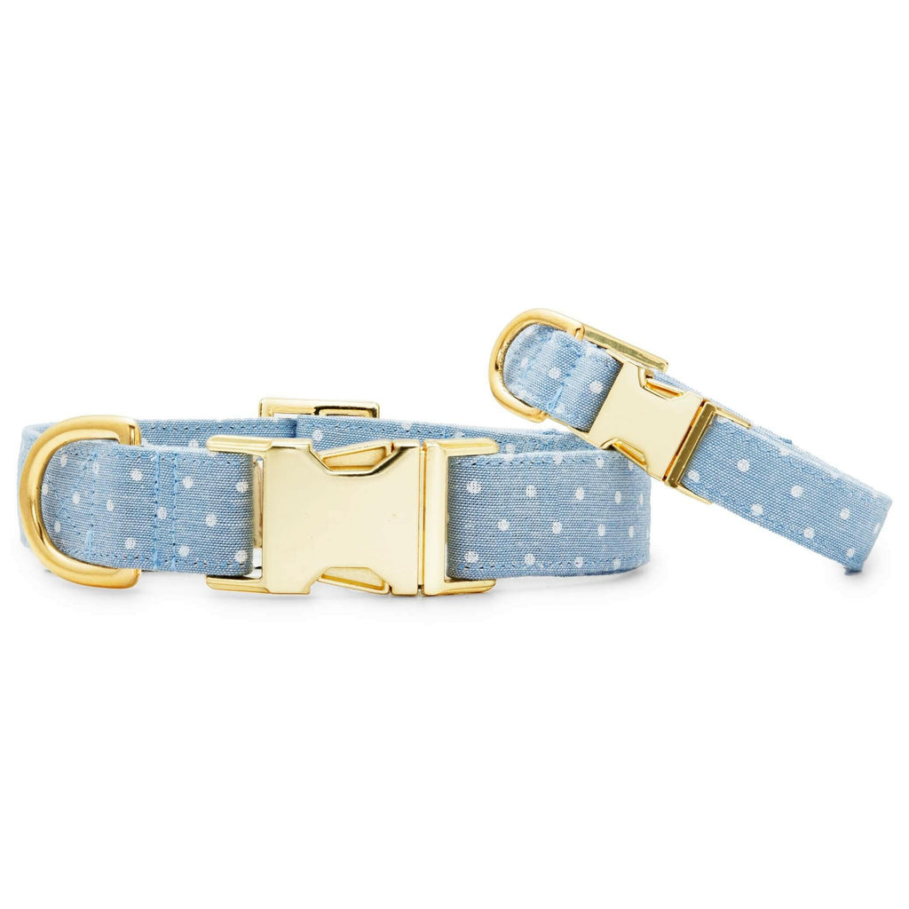 The Foggy Dog Collar - Chambray Dots - The Dog Shop