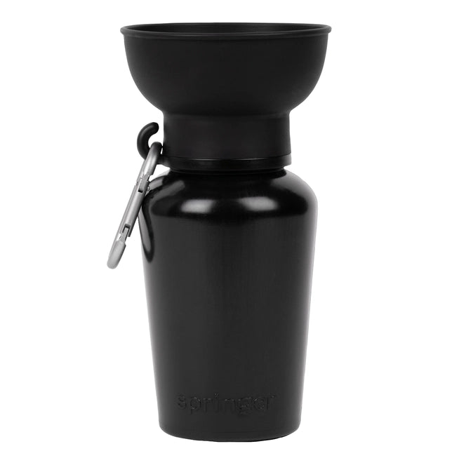 Springer Flip Travel Dog Water Bottle - Black - The Dog Shop