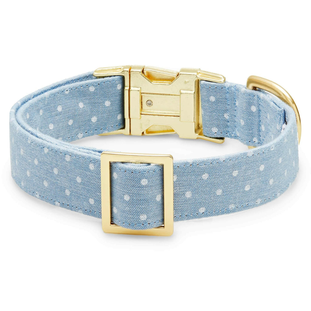 The Foggy Dog Collar - Chambray Dots - The Dog Shop