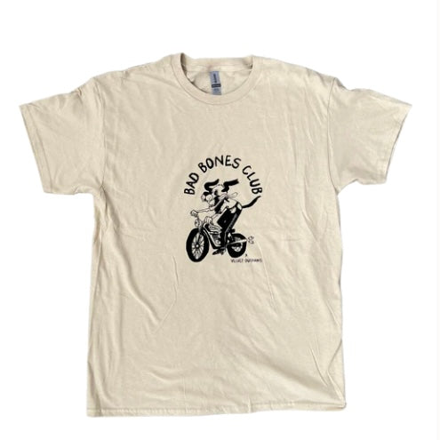 Velvet Outpaws Bad Bones Club Tee - Tan - The Dog Shop