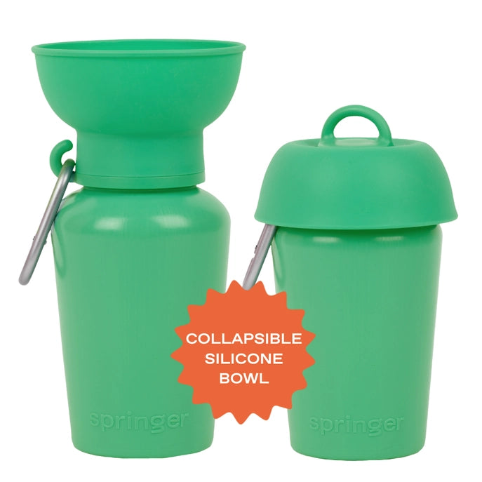 Springer Flip Travel Dog Water Bottle - Green - The Dog Shop