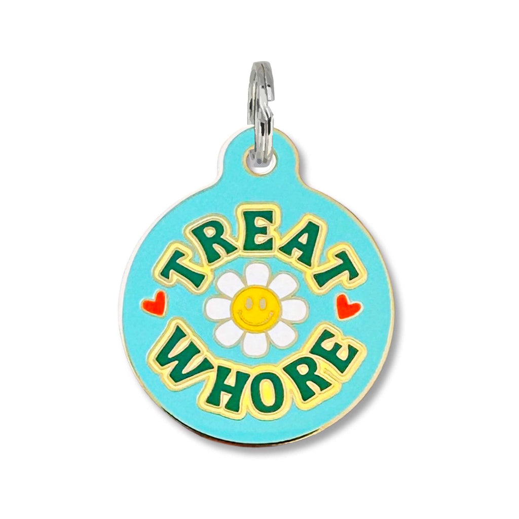 Pet ID Tag - Treat Whore Blue - The Dog Shop