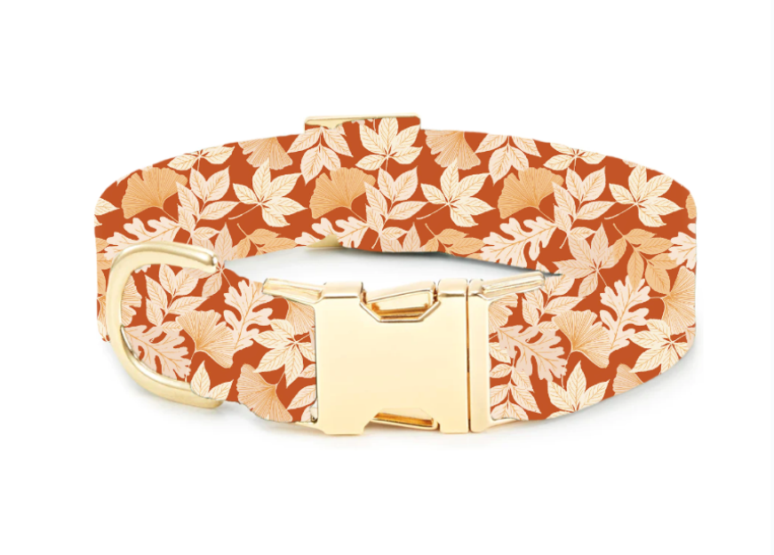 The Foggy Dog Collar - Autumn Leaves Rust - The Dog Shop