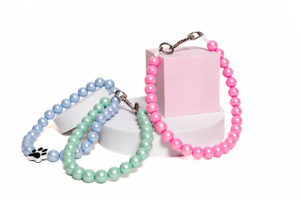 Beaded Pet Collar - Opal Bubble Gum Pink - The Dog Shop