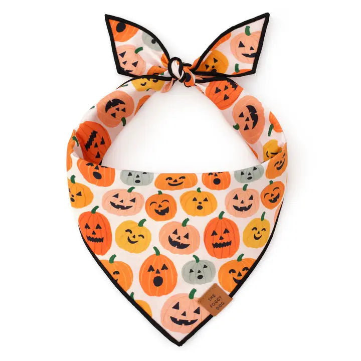 The Foggy Dog Bandana - Jack-o’-Lanterns Reversible - The Dog Shop