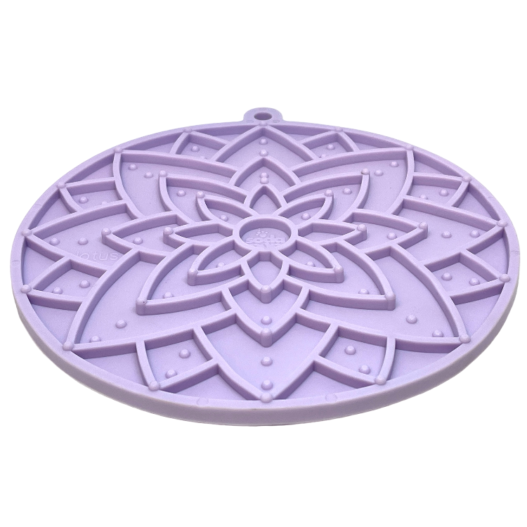Lotus eMat Enrichment Lick Mat With Suction Cups: Light Purple - The Dog Shop