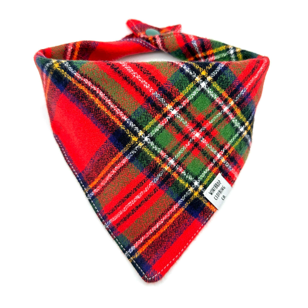 Red Tartan Flannel Dog Bandana - The Dog Shop