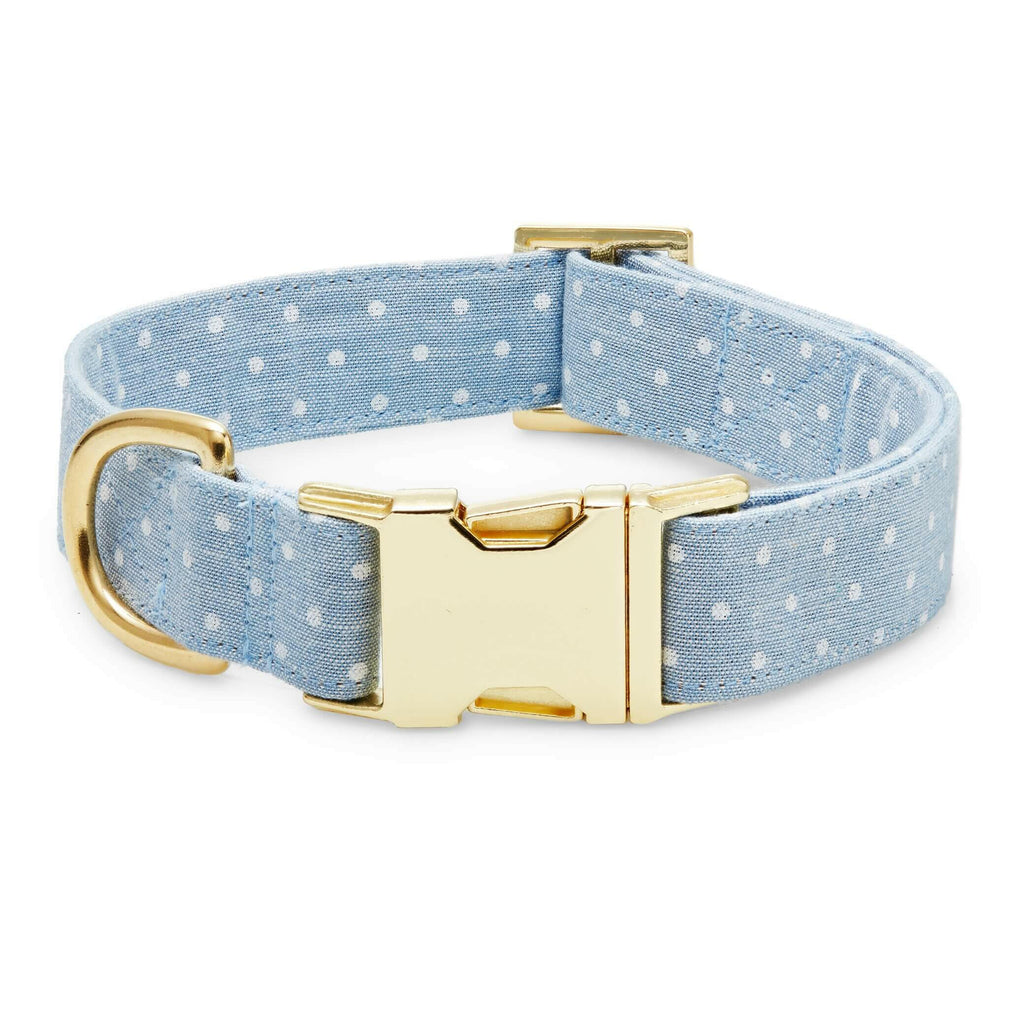 The Foggy Dog Collar - Chambray Dots - The Dog Shop